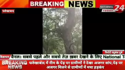 फर्रुखाबाद में नीम के पेड़ पर ग्रामीणों ने देखा अजगर सांप,पेड़ पर अजगर मिलने से ग्रामीणों में मचा हड़कंप। 

#nationaltod