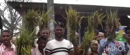 হাজো: হাজোৰ বুল্লুটত পথ অৱৰোধ শ শ কৃষকৰ,ন্যায় বিচাৰি ৰাজপথত শতাধিক কৃষক, বীজ ভাণ্ডাৰৰ পৰা ক্ৰয় কৰা ধানৰ পৰিৱৰ্তে পালে পতান