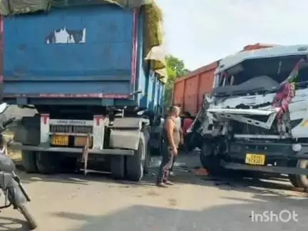 सरई: सरई क्षेत्र में दो ट्रेलर वाहनों की आमने-सामने भिड़ंत, कई घंटों तक बाधित रहा आवागमन