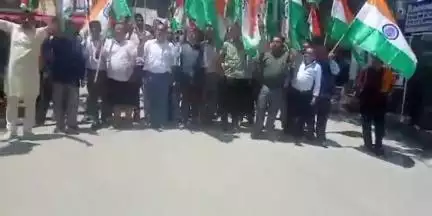 भलेई: विधायक डीएस ठाकुर के नेतृत्व में सलूणी में शौर्य समान तिरंगा यात्रा का आयोजन किया गया