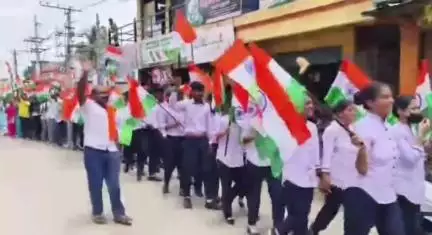 ಮಾಗಡಿ: ಪಟ್ಟಣದಲ್ಲಿ ಬಿಜೆಪಿ ವತಿಯಿಂದ ತಿರಂಗ ಯಾತ್ರೆ
