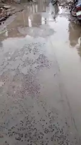 गांव ख़रसोद खुर्द बागरी मोहल्ले में पानी और कीचड़ होने पर निकलने में बहुत दिक्कत हो रही है