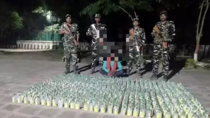 बनकटवा: एसएसबी कैंप के जवानों ने 900 बोतल नेपाली शराब के साथ एक तस्कर को किया गिरफ्तार