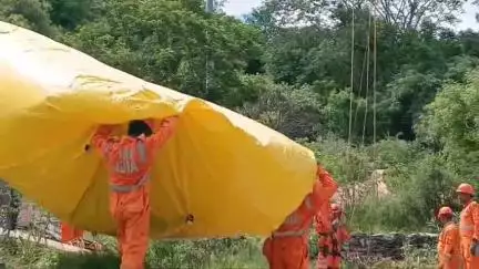 பழனி: கோயில் ரோப் காரில் தேசிய பேரிடர் மீட்பு குழுவினர் ஒத்திகை நிகழ்ச்சி நடைபெற்றது