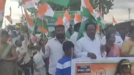 పాపంపేట వద్ద భారత సైన్యం చేపట్టిన ఆపరేషన్ సింధూర్ విజయవంతమైనందుకు కూటమి నేతల ఆధ్వర్యంలో తిరంగా ర్యాలీ నిర్వహించారు