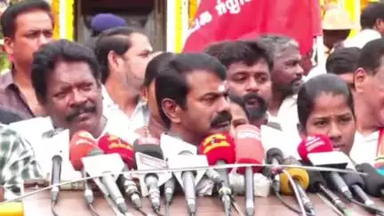 எழும்பூர்: நிதி ஆயோக் கூட்டத்தை 3 முறை புறக்கணித்த முதல்வர் இப்போது ஏன் சென்றார் - பாந்தியன் சாலையில் சீமான் ஆவேசம்