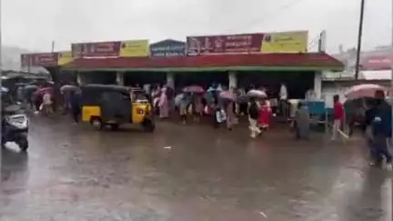 கூடலூர்: கூடலூர் அருகே சூண்டி சுண்ணாம்பு கால்வாய் பகுதியில் நேற்று மாலை நேரம் ஆற்றை கடந்து செல்ல முயன்ற பொழுது வெள்ளப்பெருக்கில் சிக்கியது