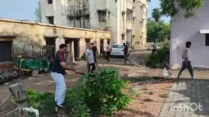 सिकंदराराऊ: हसायन थाने में पुलिस कर्मियों व अधिकारियों ने चलाया साफ-सफाई अभियान, दिया स्वच्छता का संदेश और किया पेड़-पौधों का रखरखाव