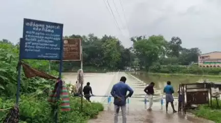 விளவங்கோடு: தொடர் மழையால் குழித்துறை தாமிரபரணி ஆற்றில் பெருக்கெடுத்து ஓடிய வெள்ளம் - சப்பாத்து பாலத்தில் போக்குவரத்து நிறுத்தம்