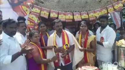 ஆற்காடு: கணியம்பாடியில் தவெக சார்பில் தண்ணீர் பந்தல் திறப்பு விழா நடைபெற்றது