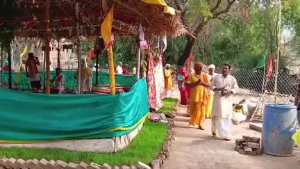 ग्राम घिनोची में चल रही श्री रामचंद्र जी की प्राण प्रतिष्ठा