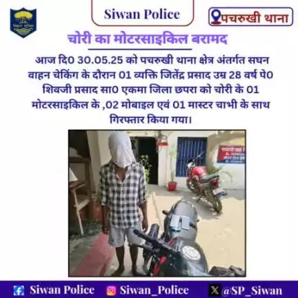 चोरी का मोटरसाईकिल बरामद
