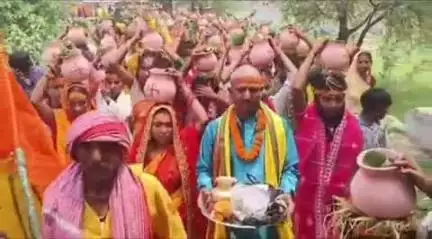 टेटिया बम्बर: बिच्छी चंचार में 31 मई से 10 जून तक श्री लक्ष्मी नारायण महायज्ञ, निकाली गई 501 कलश शोभायात्रा