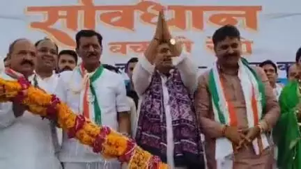 लाडपुरा: दाधीच गार्डन में कांग्रेस ने संविधान बचाओ रैली व सभा का आयोजन किया, प्रदेश अध्यक्ष व नेता विपक्ष ने भाजपा को कोसा