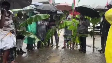 ദേവികുളം: മൂന്നാർ ഹൈറേഞ്ച് ആശുപത്രിയിലേക്ക് പോകുന്ന റോഡിൻ്റെ ശോച്യാവസ്ഥ, റോഡിൽ വാഴ നട്ട് കോൺഗ്രസ് പ്രതിഷേധം #localissue