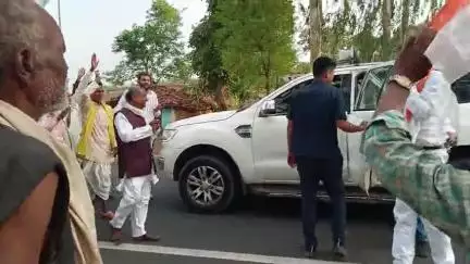 ग्राम शक्ति भगदू, कलोनी चौराहा में जोर दार स्वागत किया गया