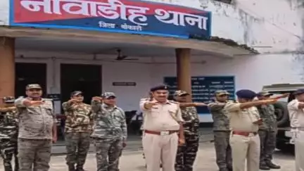 नावाडीह: विश्व तंबाकू निषेध दिवस पर नावाडीह थाना समेत कई थानों में पुलिसकर्मियों ने तंबाकू सेवन न करने की शपथ ली