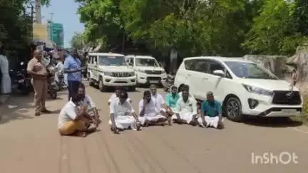 முத்துப்பேட்டை காவல் நிலையம் முன்பு பாஜகவினர் திடீர் சாலை மறியல்