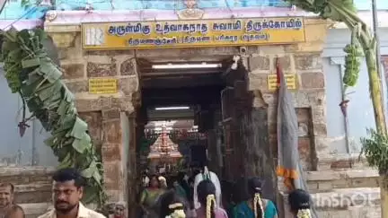 குத்தாலம்: திருமணஞ்சேரி அருள்மிகு கோகிலாம்பாள்சமேதஸ்ரீ உத்வாகநாத சுவாமி திருக்கோயிலில்  திருக்கல்யாண உற்சவம் ஏராளமானபக்தர்கள் தரிசனம்