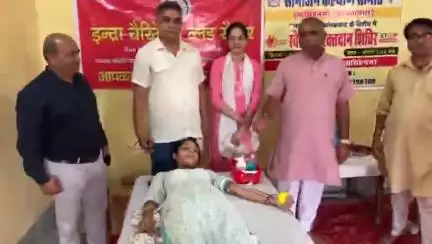 सीमाजन कल्याण समिति द्वारा रक्तदान का आयोजन पहलगाम घटना के विरोध मे रक्तदान शिविर लगाया