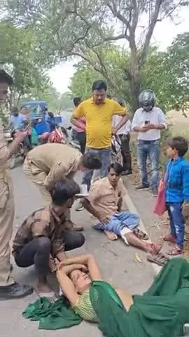 दर्दनाक हादसा हो गया 1 लड़के की वजह से3 bake ka हुआ एक्सीडेंट pandpar पावर हाउस के पास अमिला रोड पर #ghosilivenews