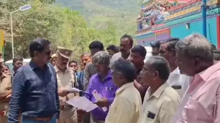 கலசபாக்கம்: பர்வதமலை அடிவாரத்தில் கிரிவலம் செல்லும் பக்தர்களுக்கு அடிப்படை வசதிகள் மேற்கொள்ளும் குறித்து மாவட்ட ஆட்சியர் நேரில் ஆய்வு