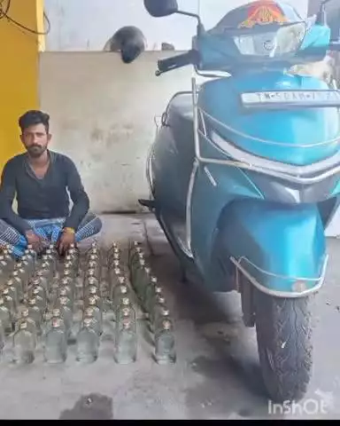 நன்னிலம்: இஞ்சிகுடிப் பகுதியில் 18 லிட்டர் பாண்டி சாராயம் கடத்தி வந்தவர் கைது