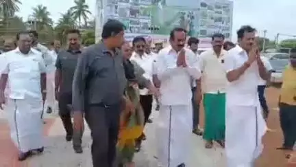 பெருந்துறை: 11-ம் தேதி தமிழக முதல்வர் ஈரோடு வருகை - விஜயமங்கலம் டோல்கேட் பகுதியில் இறுதி கட்டப் பணிகளை அமைச்சர் முத்துசாமி ஆய்வு