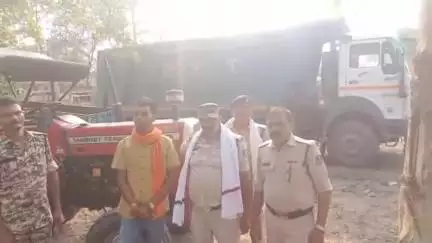 देवसर: देवसर में अवैध गिट्टी-कोयले से भरे वाहनों पर खनिज विभाग की ताबड़तोड़ कार्रवाई