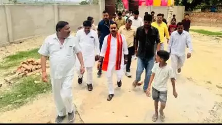 बिलग्राम: नेवादा गब्भी में दक्षिणमुखी हनुमान मंदिर के लिए विधायक आशीष सिंह ने किया भूमि पूजन