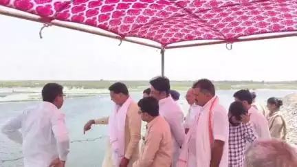 लालसोट: समेल में मोरेल नदी पर निर्मित एनिकट का जल संसाधन मंत्री सुरेश सिंह रावत ने किया लोकार्पण