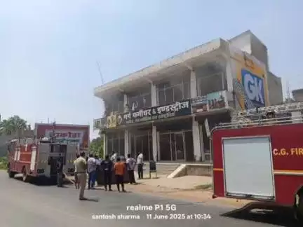 सूरजपुर: ग्राम पचिरा के एक फर्नीचर शोरूम में शॉर्ट सर्किट से लगी आग, दमकल विभाग ने कड़ी मशक्कत से पाया काबू