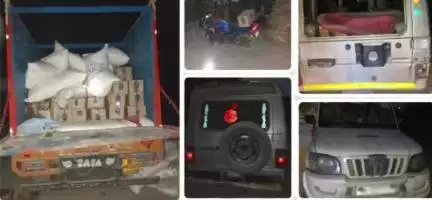 सरायरंजन: सरायरंजन थाना पुलिस की बड़ी कार्रवाई, 2700 लीटर विदेशी शराब, ट्रक और अन्य गाड़ियां जब्त