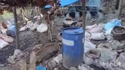 चाईबासा: लतारसिरका गांव में अवैध महुआ शराब भट्टी ध्वस्त, 3000 लीटर से अधिक शराब नष्ट