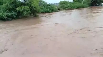 ಗುಳೇದಗುಡ್ಡ: ತೆಗ್ಗಿ ಗ್ರಾಮದ ಸಮೀಪ ತುಂಬಿದ ಹಿರೇ ಹಳ್ಳ,ಜಮೀನುಗಳಿಗೆ ನುಗ್ಗಿದ ನೀರು
