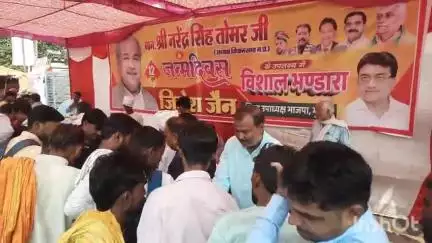 अंबाह: अंबाह में नरेंद्रसिंह तोमर के जन्मदिवस पर सुंदरकांड पाठ व भंडारे का आयोजन