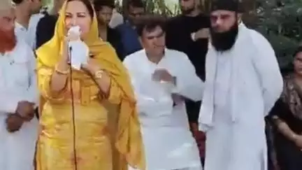 नूह: धीरदुका गांव में किसानों की पंचायत, इनेलो नेता ताहिर और सानिया चौटाला पहुंचे