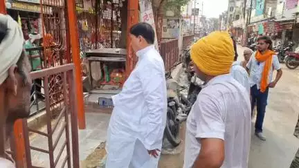 भिंड नगर: विधायक ने सदर बाजार में नए निर्माण कार्य का निरीक्षण किया