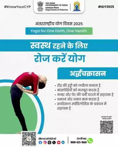 अर्धचक्रासन: रीढ़ को बनाए लचीला, मांसपेशियों को दे मज़बूती और कमर-पेट की चर्बी घटाने में हो असरदार। थकान और तनाव कम करने में यह आसान अत्यंत लाभकारी है, खासकर सर्वाइकल स्पॉन्डिलोसिस से राहत के लिए। योग को बनाएं अपनी दिनचर्या का हिस्सा