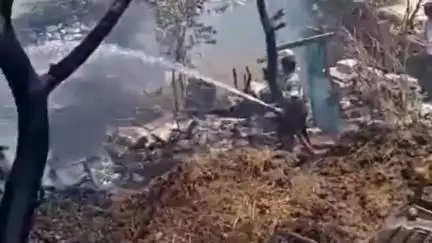 आमेट: आमेट के बांडा गांव में भीषण आग, लाखों का नुकसान; 3 घंटे की मशक्कत के बाद आग पर पाया गया काबू