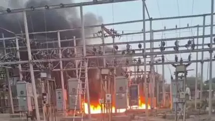 नागौर: नागौर शहर के जीएसएस परिसर में लगी आग, मौके पर पहुंची दमकल