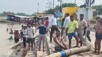 पूर्णागिरि: शारदा घाट पर फ्लड कंट्रोल मोबाइल पंपिंग यूनिट का सफल ट्रायल हुआ