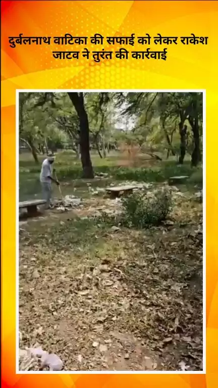 रोहिणी: दुर्बलनाथ वाटिका की सफाई को लेकर राकेश जाटव ने तत्काल कार्रवाई की, घास भी कटवाई
