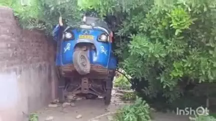 धमतरी: रामपुर वार्ड में पेड़ का एक बड़ा हिस्सा अचानक गिरा, कार और ऑटो हुए क्षतिग्रस्त