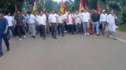 বিশালগড়: ভারতে অবৈধভাবে বসবাসকারী নাগরিকদের বিরুদ্ধে বিশ্রামগঞ্জ ত্রিপা মথা দলের বিক্ষোভ ও প্রতিবাদ মিছিল