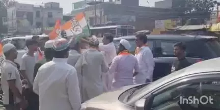 बागपत: कांग्रेस के राष्ट्रीय उपाध्यक्ष अखिलेश शुक्ला और पश्चिम प्रदेश अध्यक्ष खलील नंबरदार का बागपत पहुंचने पर किया गया स्वागत