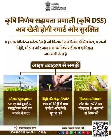 स्मार्ट खेती के लिए कृषि DSS से पाएं मौसम, मिट्टी व फसल की सटीक जानकारी-आसान व लाभदायक खेती! #AgriGoI
