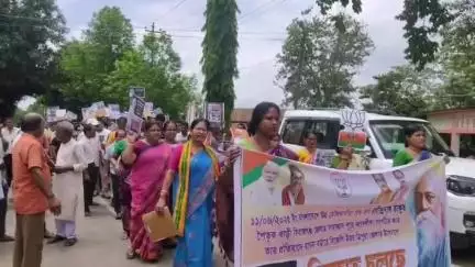 ধর্মনগর: বাংলাদেশে রবীন্দ্রনাথ ঠাকুরের পৈত্রিক সম্পত্তি ভাঙচুরের প্রতিবাদে রাঘনা বর্ডারে বিক্ষোভ প্রদর্শন BJP-র, উপস্থিত বিধায়ক