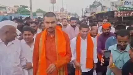 नेवासा: आमदार संग्राम जगताप यांच्या उपस्थितीत शनिशिंगणापूर येथे सकल हिंदू मोर्चा संपन्न