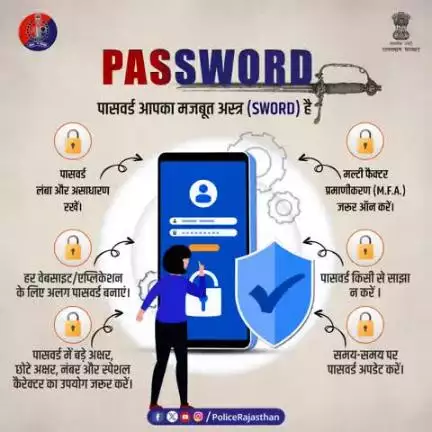 आपका पासवर्ड, आपकी सुरक्षा की पहली मगर सशक्त कड़ी है। 

यह आपका अस्त्र है, जिससे आप डिजिटल दुनिया में सुरक्षित हैं।